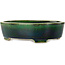 Vaso bonsai ovale verde di Terahata Satomi Mazan - 252 x 210 x 70 mm
