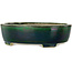 Vaso bonsai ovale verde di Terahata Satomi Mazan - 252 x 210 x 70 mm