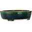 Vaso bonsai ovale verde di Terahata Satomi Mazan - 252 x 210 x 70 mm