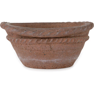  Yamaaki Vaso bonsai rotondo da 135 mm non smaltato di Yamaaki Koshosen (seconda generazione), Tokoname, Giappone