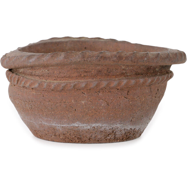 Pot à bonsaï rond non émaillé de Yamaaki Koshosen (deuxième génération) - 135 x 135 x 65 mm