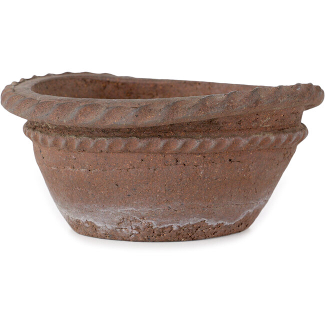 Vaso bonsai rotondo non smaltato di Yamaaki Koshosen (seconda generazione) - 135 x 135 x 65 mm