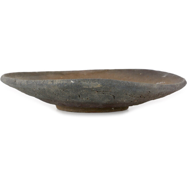 Ronde, ongeglazuurde bonsaipot van Yamaaki Koshosen (tweede generatie) - 175 x 175 x 40 mm
