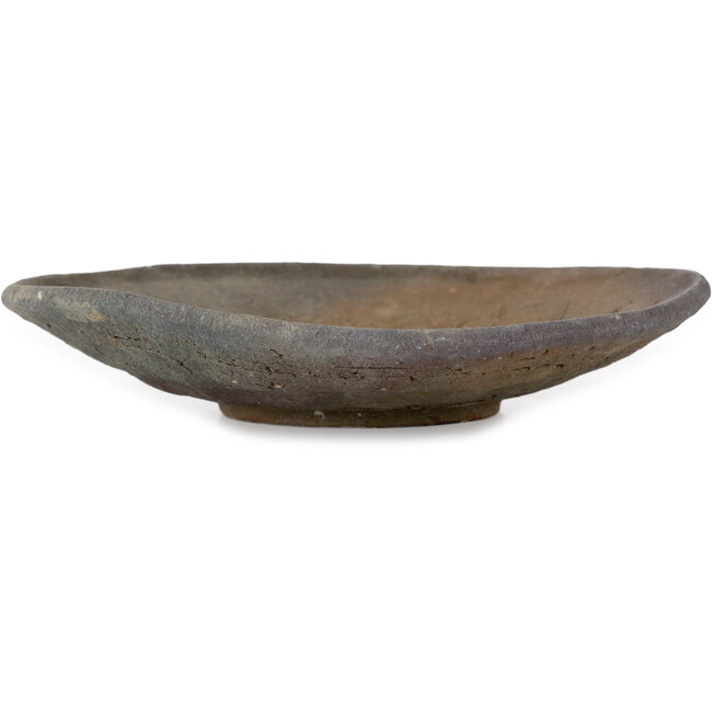 Ronde, ongeglazuurde bonsaipot van Yamaaki Koshosen (tweede generatie) - 175 x 175 x 40 mm