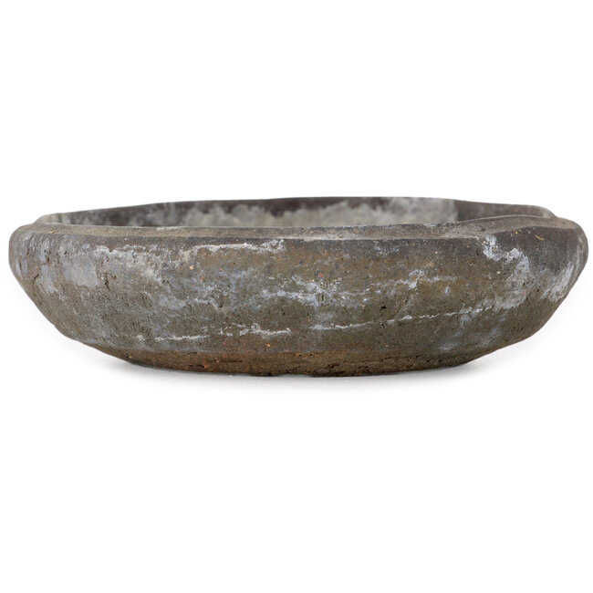 Vaso bonsai rotondo non smaltato di Yamaaki Koshosen (seconda generazione) - 110 x 110 x 27 mm