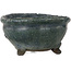 Vaso bonsai rotondo verde di Yamaaki Shosen/Akitsugu/Juudo (prima generazione) - 85 x 85 x 45 mm