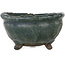 Ronde groene bonsaipot van Yamaaki Shosen/Akitsugu/Juudo (eerste generatie) - 85 x 85 x 45 mm