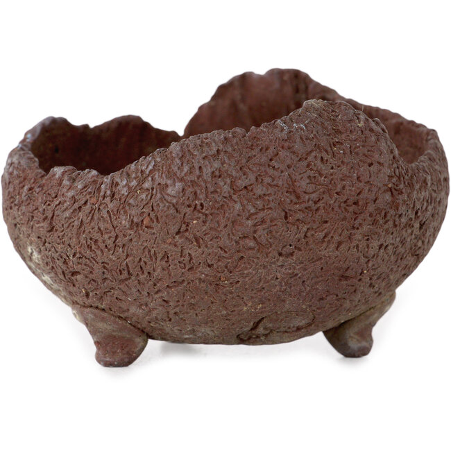 Pot à bonsaï rond non émaillé de Yamaaki Shosen/Akitsugu/Juudo (première génération) - 78 x 78 x 50 mm