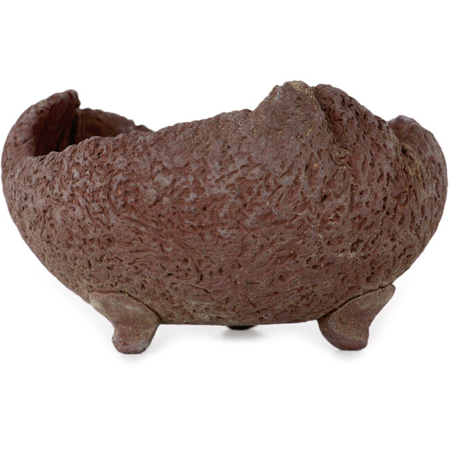 Pot à bonsaï rond non émaillé de Yamaaki Shosen/Akitsugu/Juudo (première génération) - 78 x 78 x 50 mm