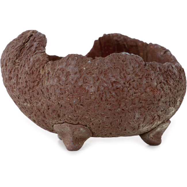 Pot à bonsaï rond non émaillé de Yamaaki Shosen/Akitsugu/Juudo (première génération) - 78 x 78 x 50 mm