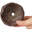 Round unglazed bonsai pot by Yamaaki Shosen/Akitsugu/Juudo (first generation) - 78 x 78 x 50 mm
