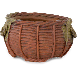 Kotobuki (Bonsa) 72 mm mand ongeglazuurde bonsaipot van Kotobuki (Bonsa), Tokoname, Japan