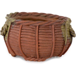 Kotobuki (Bonsa) Vaso bonsai non smaltato a cesto da 72 mm di Kotobuki (Bonsa), Tokoname, Giappone