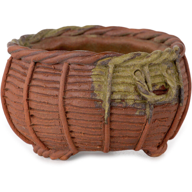 Basket unglazed bonsai pot by Kotobuki (Bonsa) - 72 x 72 x 45 mm