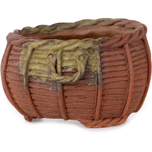 Basket unglazed bonsai pot by Kotobuki (Bonsa) - 72 x 72 x 45 mm