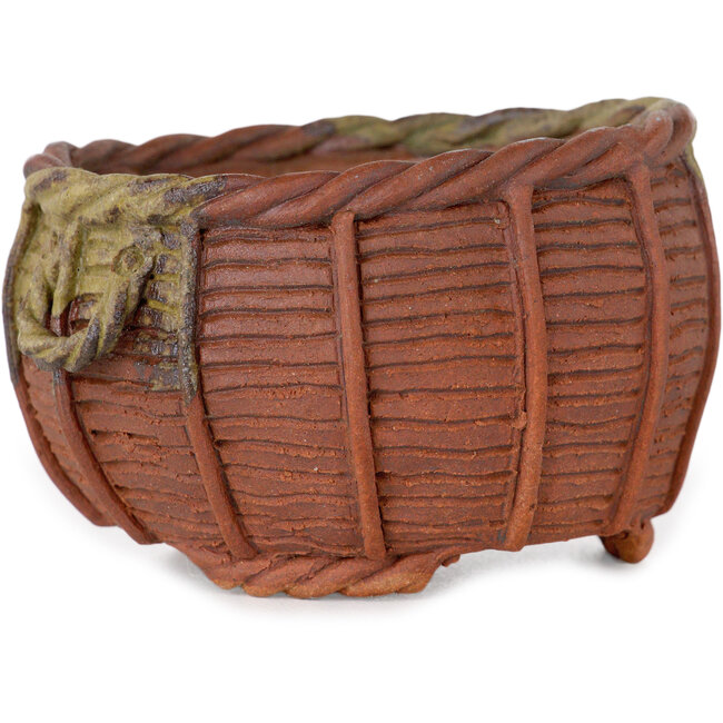 Basket unglazed bonsai pot by Kotobuki (Bonsa) - 72 x 72 x 45 mm