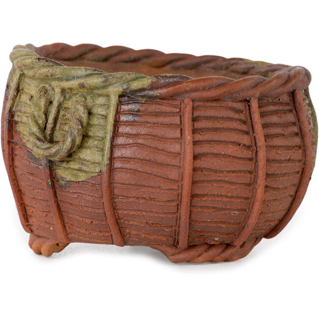 Basket unglazed bonsai pot by Kotobuki (Bonsa) - 72 x 72 x 45 mm