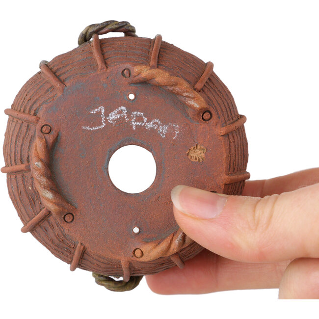 Korbförmiger, unglasierter Bonsai-Topf von Kotobuki (Bonsa) – 72 x 72 x 45 mm