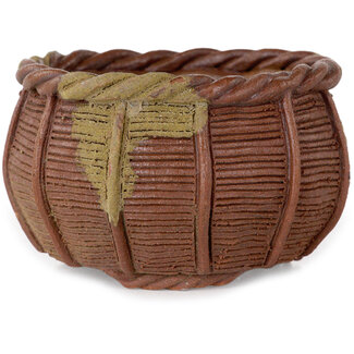 Kotobuki (Bonsa) Unglasierter 65-mm-Korb-Bonsaitopf von Kotobuki (Bonsa), Tokoname, Japan