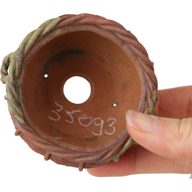 Vaso per bonsai a forma di cestino non smaltato di Kotobuki (Bonsa) - 72 x 72 x 45 mm