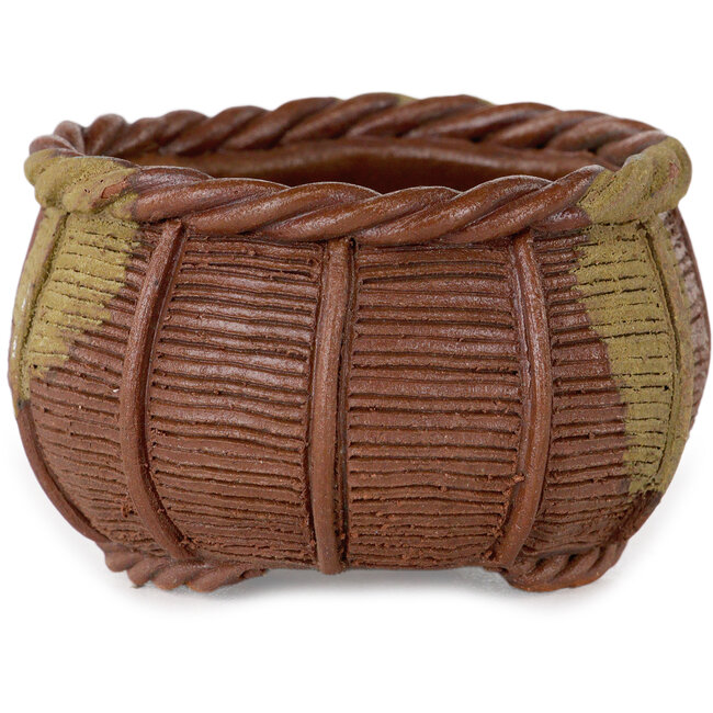 Basket unglazed bonsai pot by Kotobuki (Bonsa) - 65 x 65 x 42 mm