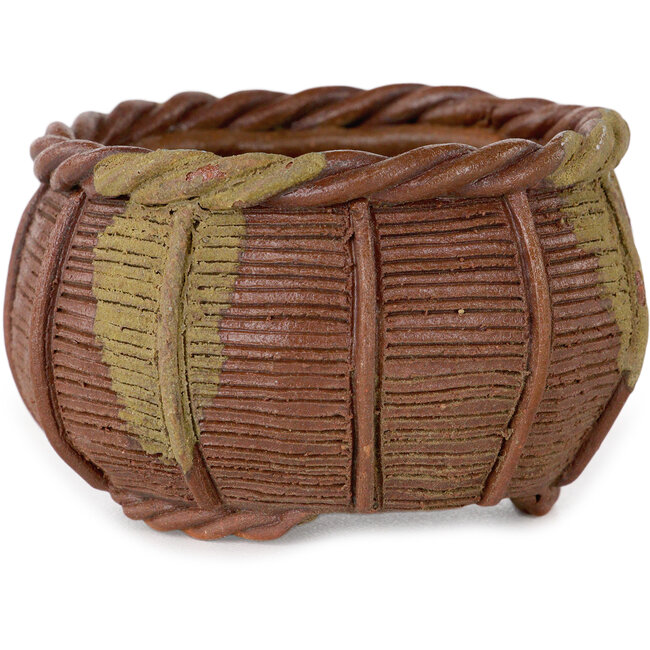 Vaso per bonsai a forma di cestino non smaltato di Kotobuki (Bonsa) - 65 x 65 x 42 mm