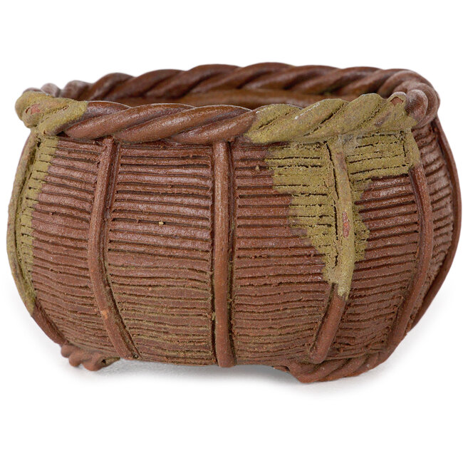 Basket unglazed bonsai pot by Kotobuki (Bonsa) - 65 x 65 x 42 mm