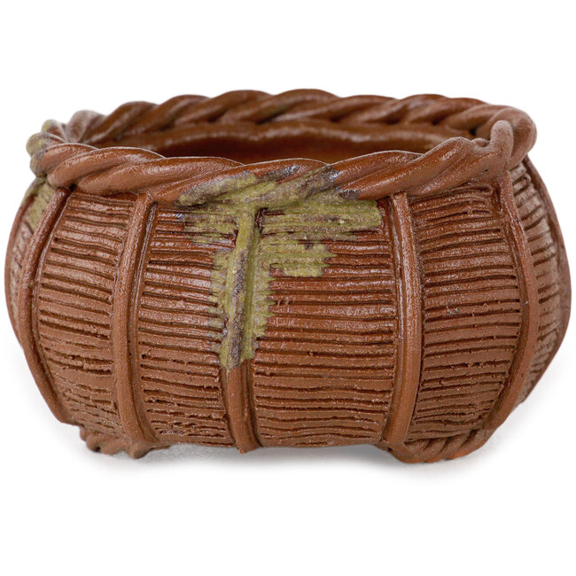 Basket unglazed bonsai pot by Kotobuki (Bonsa) - 65 x 65 x 37 mm
