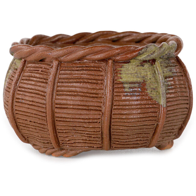 Korbförmiger, unglasierter Bonsai-Topf von Kotobuki (Bonsa) – 65 x 65 x 37 mm