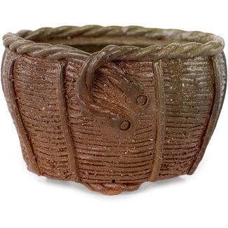 Kotobuki (Bonsa) 57 mm mand ongeglazuurde bonsaipot van Kotobuki (Bonsa), Tokoname, Japan