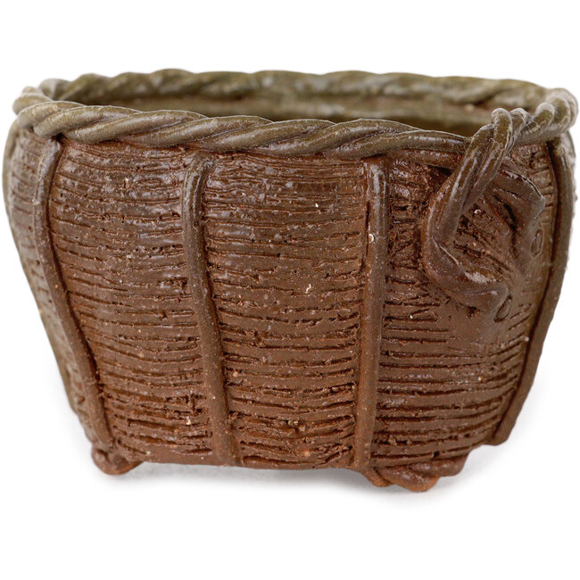 Basket unglazed bonsai pot by Kotobuki (Bonsa) - 57 x 57 x 40 mm