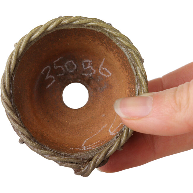 Pot à bonsaï non émaillé en forme de panier de Kotobuki (Bonsa) - 57 x 57 x 40 mm