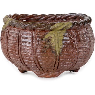 Kotobuki (Bonsa) Vaso bonsai non smaltato a cesto da 67 mm di Kotobuki (Bonsa), Tokoname, Giappone