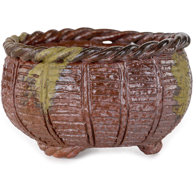 Basket unglazed bonsai pot by Kotobuki (Bonsa) - 67 x 67 x 45 mm