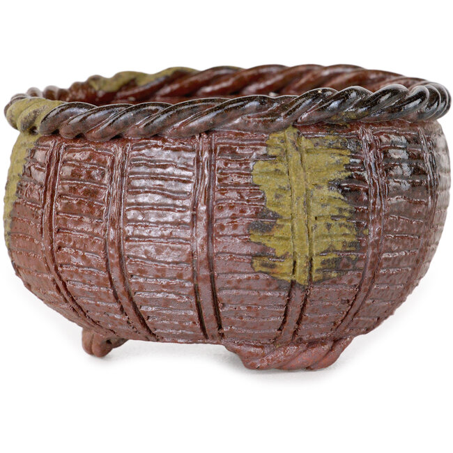 Basket unglazed bonsai pot by Kotobuki (Bonsa) - 67 x 67 x 45 mm