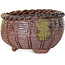 Vaso per bonsai a forma di cestino non smaltato di Kotobuki (Bonsa) - 67 x 67 x 45 mm