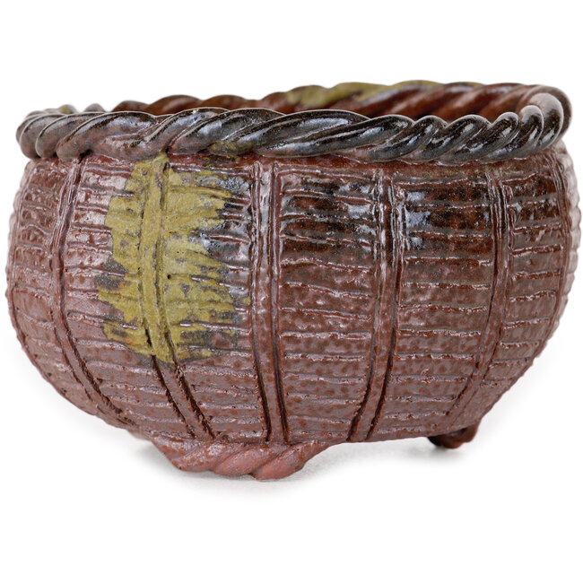 Basket unglazed bonsai pot by Kotobuki (Bonsa) - 67 x 67 x 45 mm
