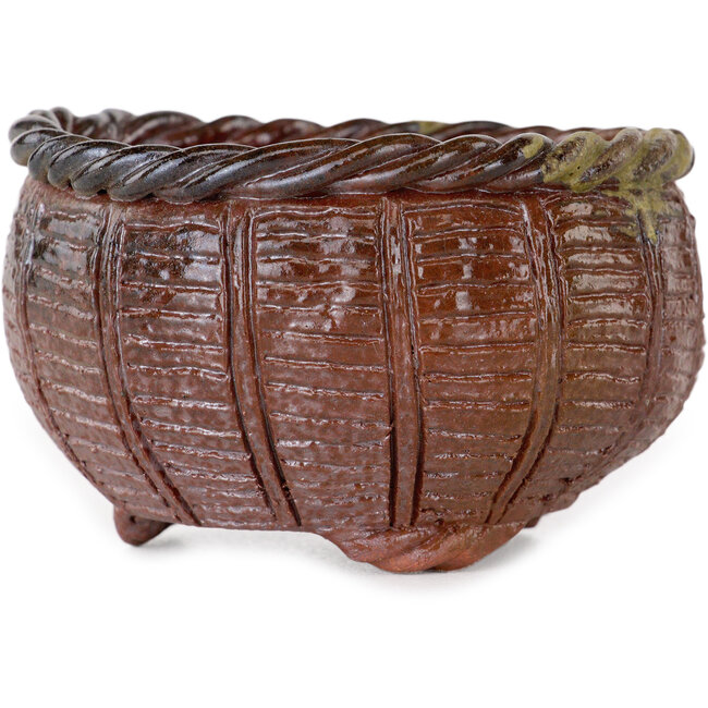 Basket unglazed bonsai pot by Kotobuki (Bonsa) - 67 x 67 x 45 mm