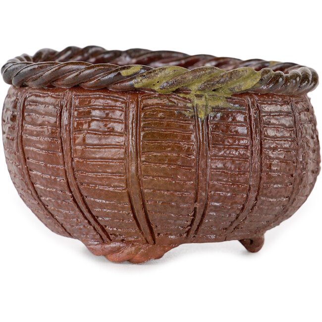 Vaso per bonsai a forma di cestino non smaltato di Kotobuki (Bonsa) - 67 x 67 x 45 mm