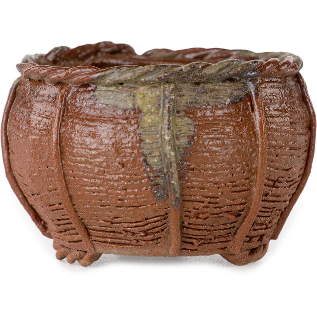 Basket unglazed bonsai pot by Kotobuki (Bonsa) - 62 x 62 x 40 mm