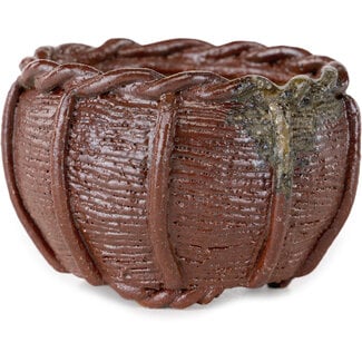 Kotobuki (Bonsa) 60 mm basket unglazed bonsai pot by Kotobuki (Bonsa), Tokoname, Japan