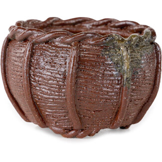 Kotobuki (Bonsa) Unglasierter 60-mm-Korb-Bonsaitopf von Kotobuki (Bonsa), Tokoname, Japan
