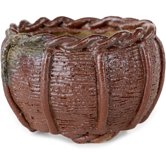 Pot à bonsaï en forme de panier non émaillé de Kotobuki (Bonsa) - 60 x 60 x 40 mm