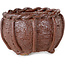 Pot à bonsaï en forme de panier non émaillé de Kotobuki (Bonsa) - 60 x 60 x 40 mm