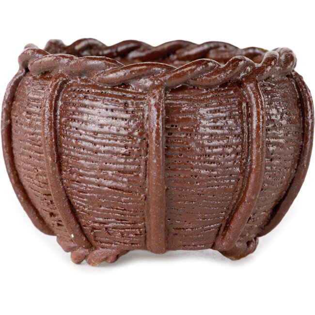 Basket unglazed bonsai pot by Kotobuki (Bonsa) - 60 x 60 x 40 mm