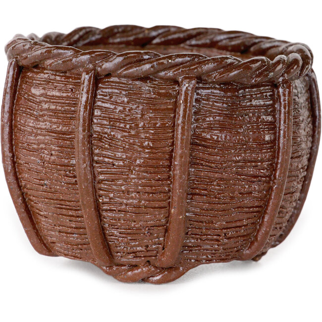 Pot à bonsaï en forme de panier non émaillé de Kotobuki (Bonsa) - 65 x 65 x 45 mm