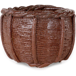 Kotobuki (Bonsa) Vaso bonsai non smaltato a cesto da 62 mm di Kotobuki (Bonsa), Tokoname, Giappone