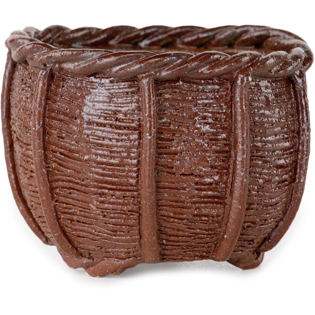 Pot à bonsaï non émaillé en forme de panier de Kotobuki (Bonsa) - 62 x 62 x 45 mm