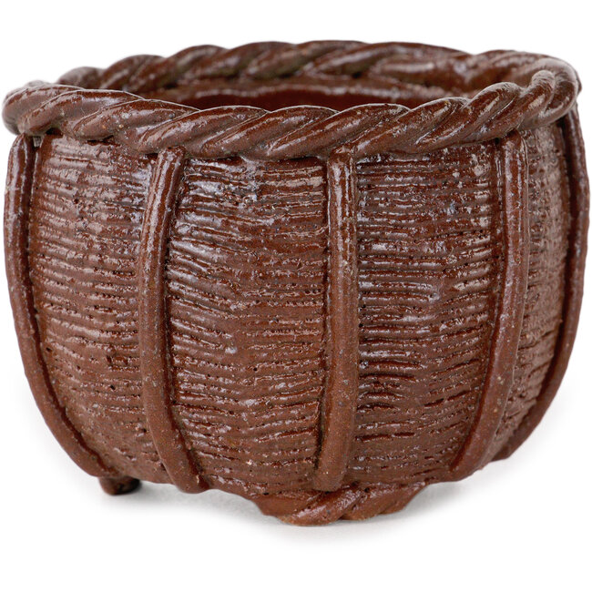 Pot à bonsaï non émaillé en forme de panier de Kotobuki (Bonsa) - 62 x 62 x 45 mm