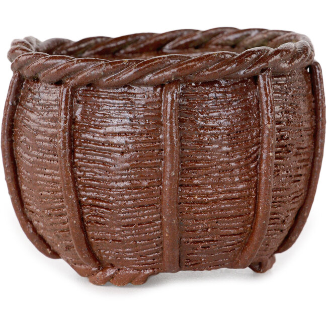 Basket unglazed bonsai pot by Kotobuki (Bonsa) - 62 x 62 x 45 mm